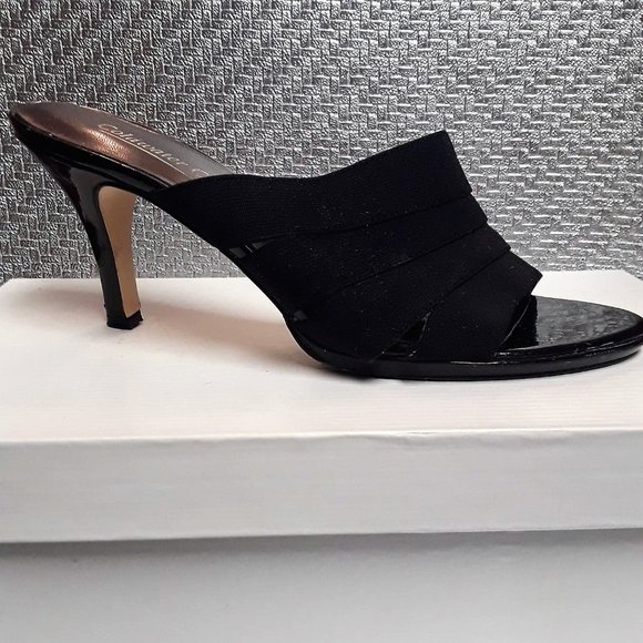 Coldwater Creek Black Fabric & Patent Heel 8.5 - Picture 1 of 8